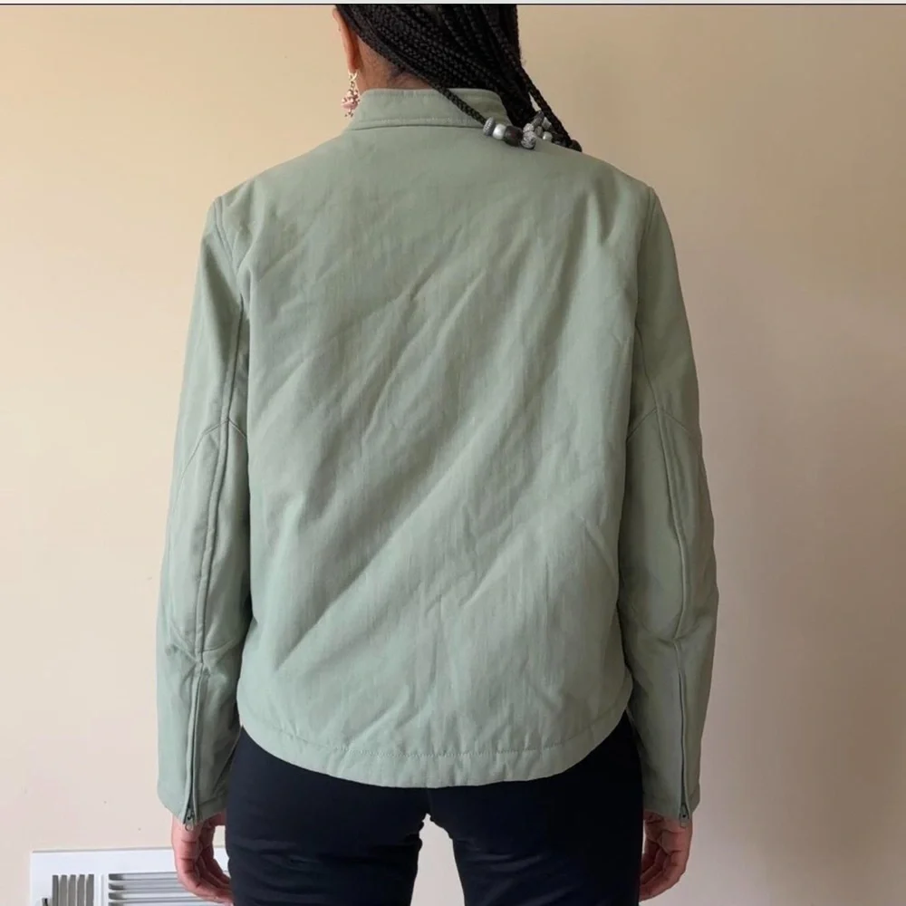 L.L. Bean Canvas Light Sage Green fleece lined women’s small cropped - Picture 2 of 14